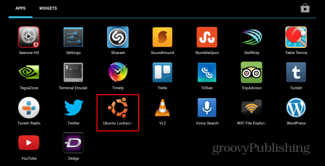 Ikona uzamknutej obrazovky Ubuntu