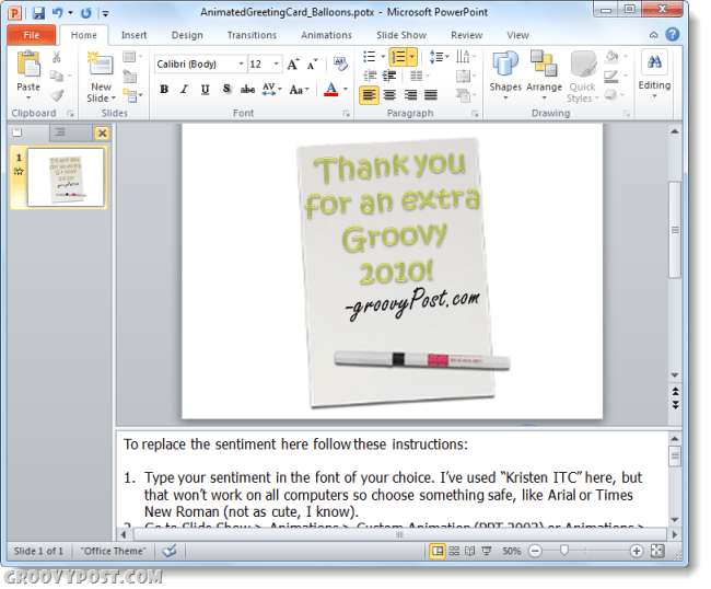 Ako vytvoriť Groovy Custom E-Card s PowerPoint 2010