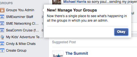 skupiny, ktoré spravujete na facebooku