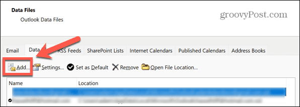 Outlook add dátový súbor
