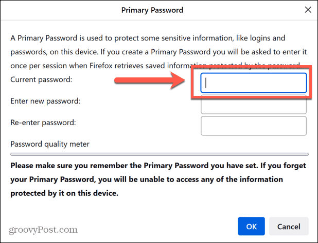 firefox zadajte aktuálne heslo