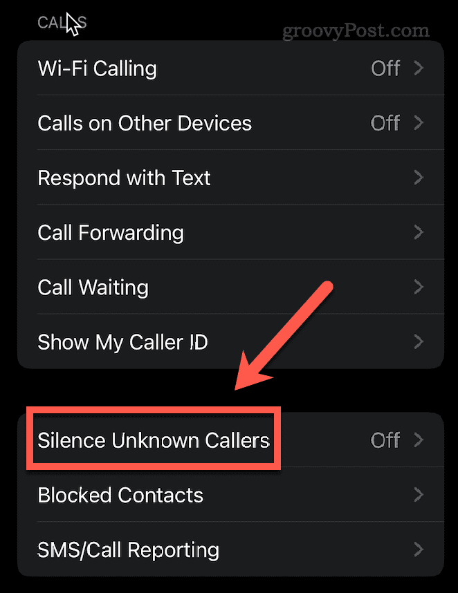 stíšiť neznámych volajúcich iphone