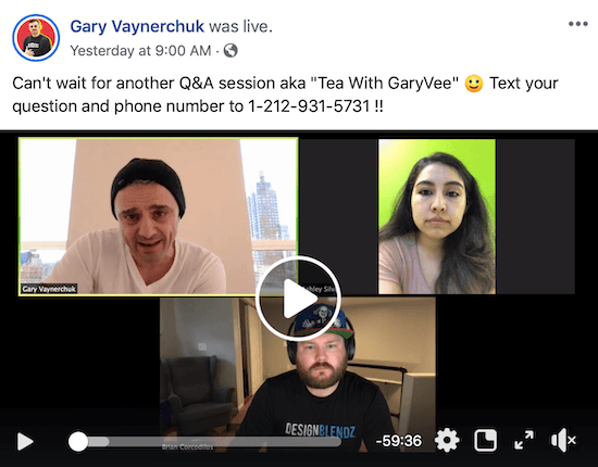 Facebook Live od Garyho Vaynerchuka