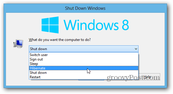 Vypnite pracovnú plochu Windows 8