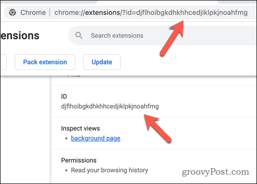 ID rozšírenia pre Chrome