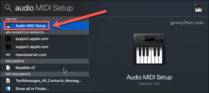 nastavenie audio midi mac