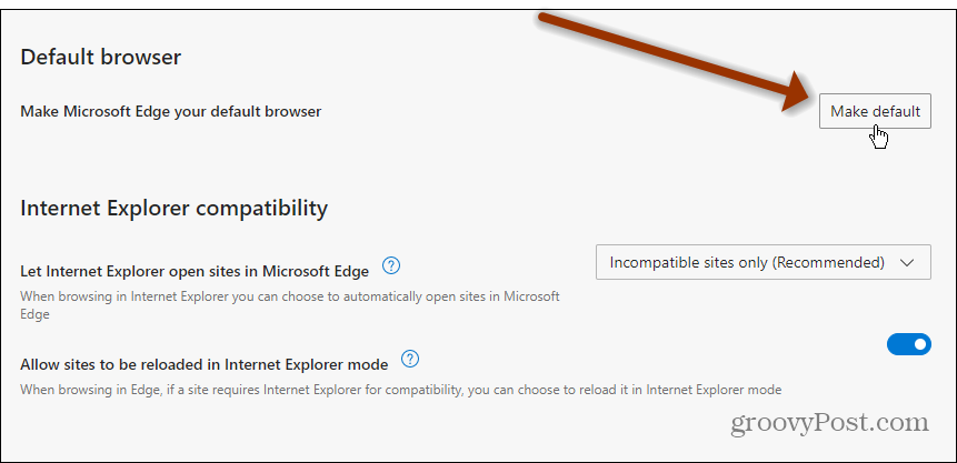 Nastaviť Edge ako predvolený Windows 11
