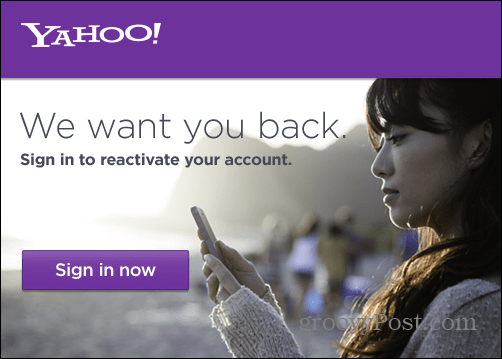 Znova aktivujte svoj e-mailový účet Yahoo, ak si ho chcete ponechať