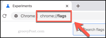 Ponuka Flags Chrome, ktorá je prístupná z panela s adresou