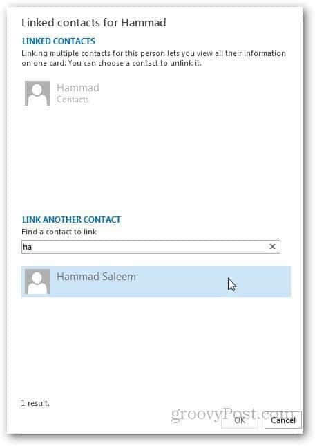 Zlúčiť kontakty Outlook 3