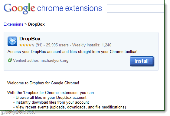 Dropbox pre google chrome ako rozšírenie od michaelyork.org