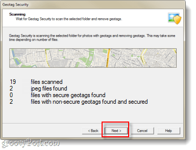Snímka obrazovky GeoTag Security nájdená