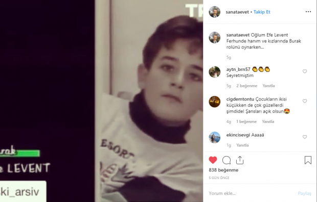 Instagramový účet Tamer Levent