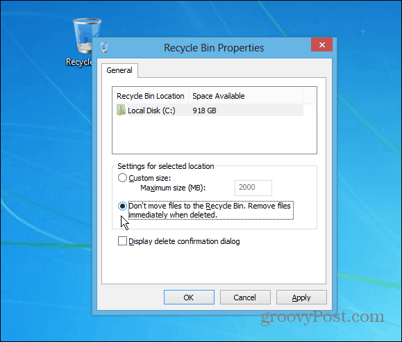 Tip pre Windows: Okamžité odstránenie súborov z koša