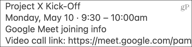 Prilepte pozvánku do služby Google Meet