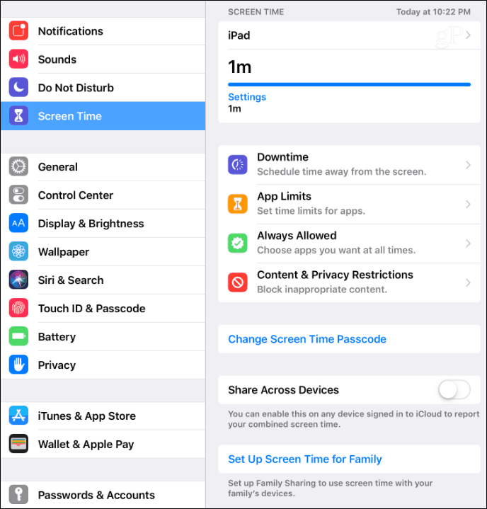 Nastavenie času obrazovky iOS 12