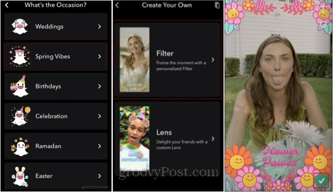 Ako používať a vytvárať vlastné filtre Snapchat
