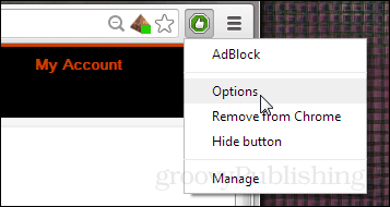 Možnosti blokovania Adblock