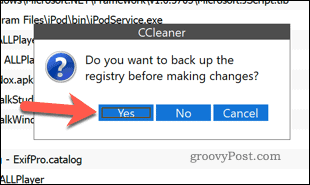 Zálohovanie registra Windows pomocou CCleaner
