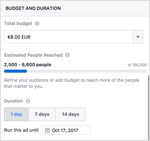 facebook zvýšil post rozpočet