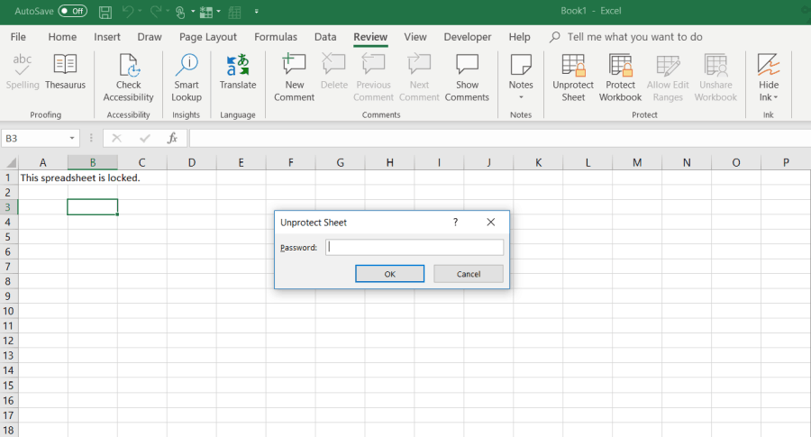 nechráňte hárok programu Excel