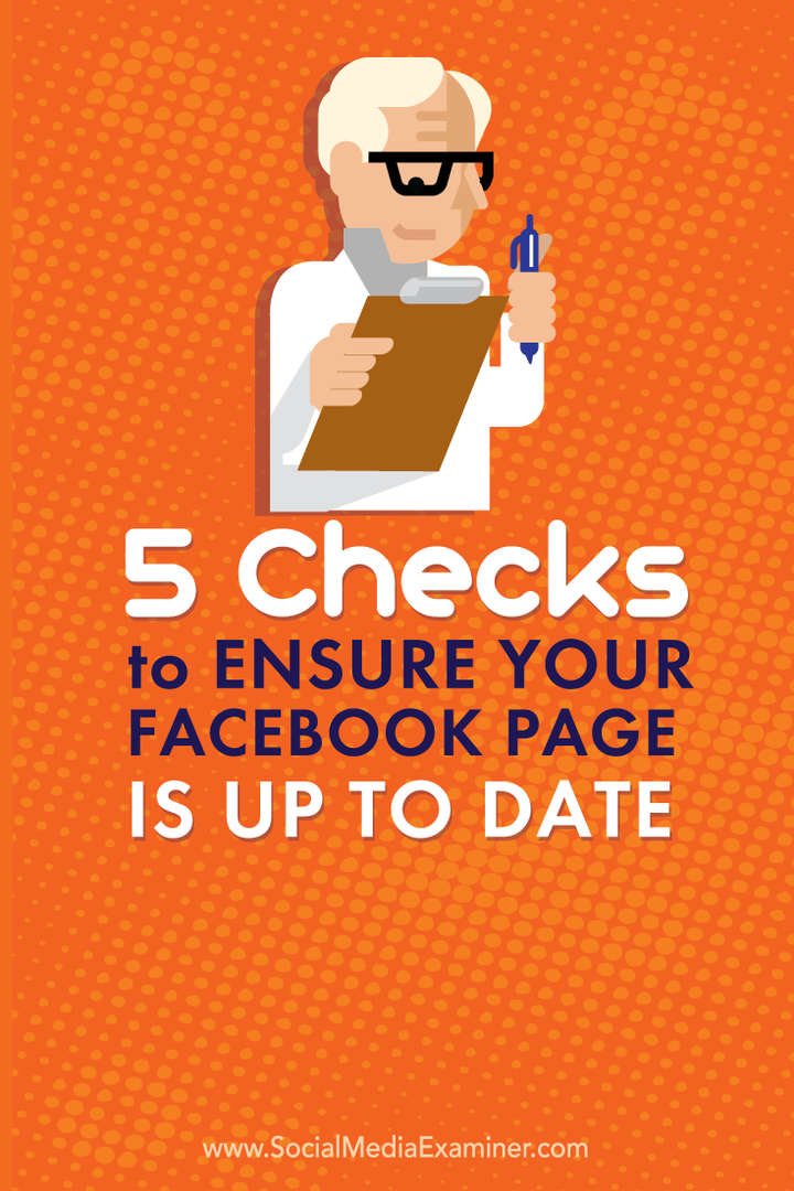 zabezpečte, aby bola vaša facebooková stránka aktuálna