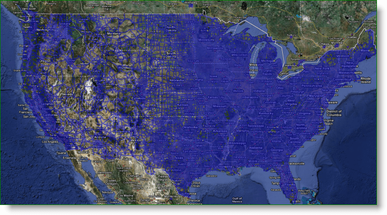Pokrytie v službe Mapy Google Street View v USA