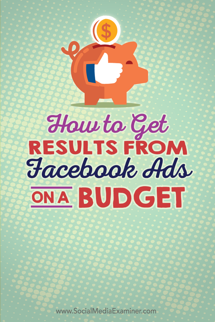 ako získať výsledky z facebookových reklám s rozpočtom
