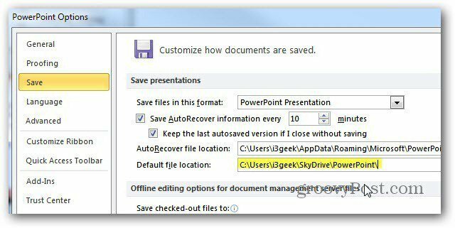 Predvolene ukladajte dokumenty balíka Microsoft Office do služby SkyDrive