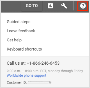 Kontaktujte zákaznícku podporu služby Google AdWords.