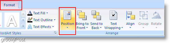 Zmena pozície programu Microsoft Word 2007