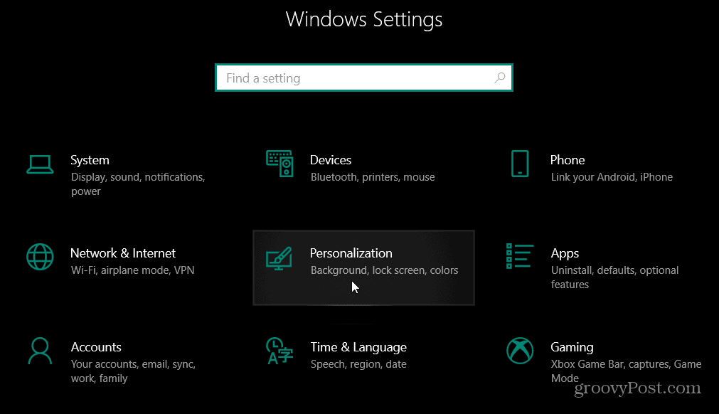 Nastavenia prispôsobenia Windows 10