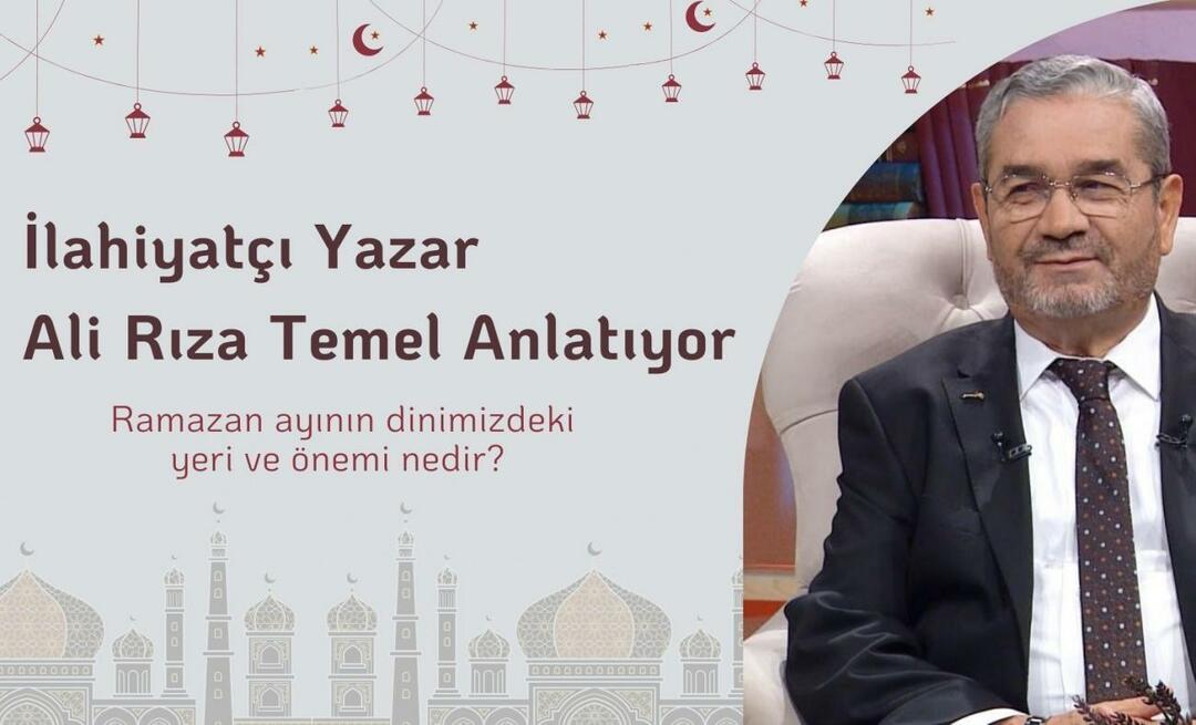 Aké je miesto a význam ramadánu v našom náboženstve? Teológ spisovateľ Ali Rıza Temel so svojím rozprávaním...