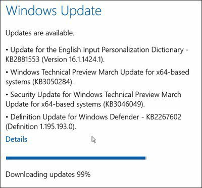 Aktualizácie systému Windows 10