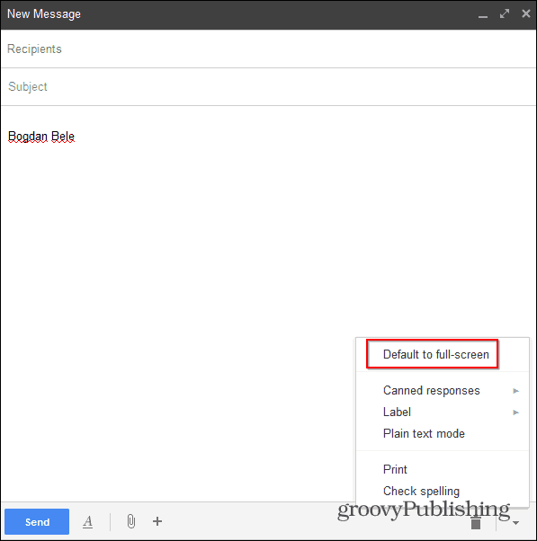 Nový Gmail Vytvorte celú obrazovku