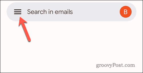 Klepnite na ikonu ponuky Gmail v mobilnom Gmaile