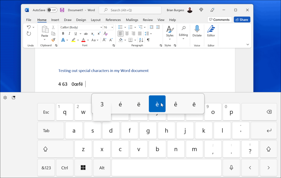 špeciálne dotykové klávesnice Windows 11