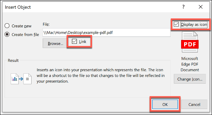 Vloženie súboru PDF ako objektu v programe PowerPoint