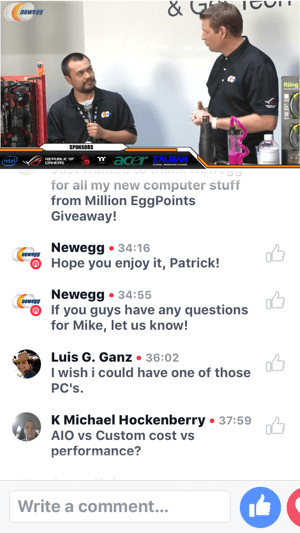 Na serveri BlizzCon hostí Newegg vysielanie na serveri Facebook Live o zostavení počítača podporujúceho VR.