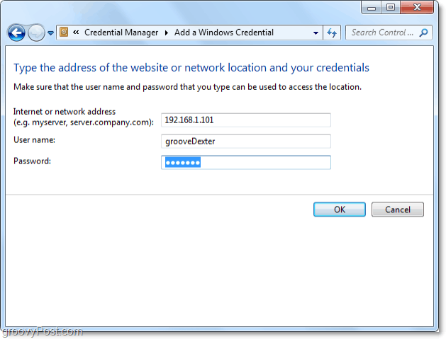 pridať sieťový prostriedok do úschovne systému Windows 7