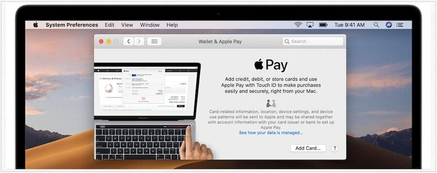 MacOS pridať Apple Pay
