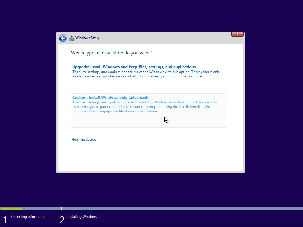 04 Cutom Windows 10 Čistá inštalácia