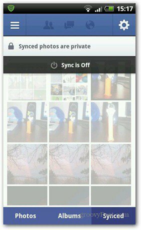 Synchronizácia fotografií na Facebooku je vypnutá