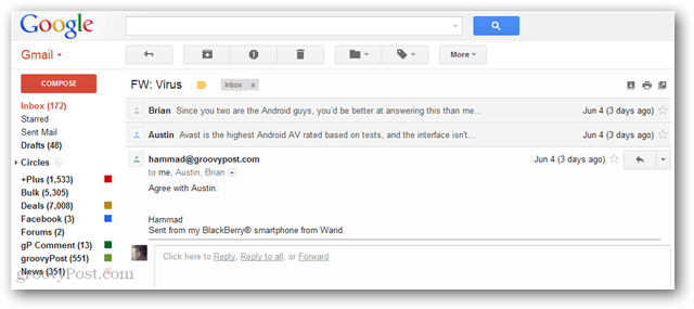 Ako povoliť zobrazenie konverzácie podobné Gmailu v Thunderbirde