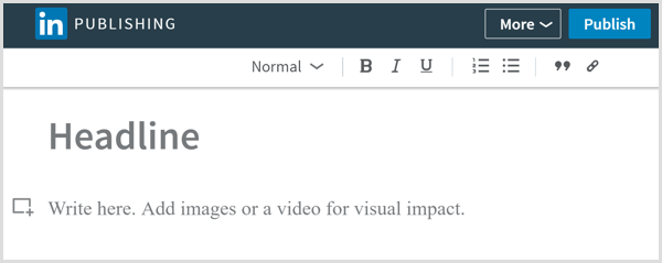 Publikovací nástroj LinkedIn na písanie článkov v dlhej forme