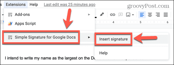 Dokumenty Google vkladajú podpis z doplnku