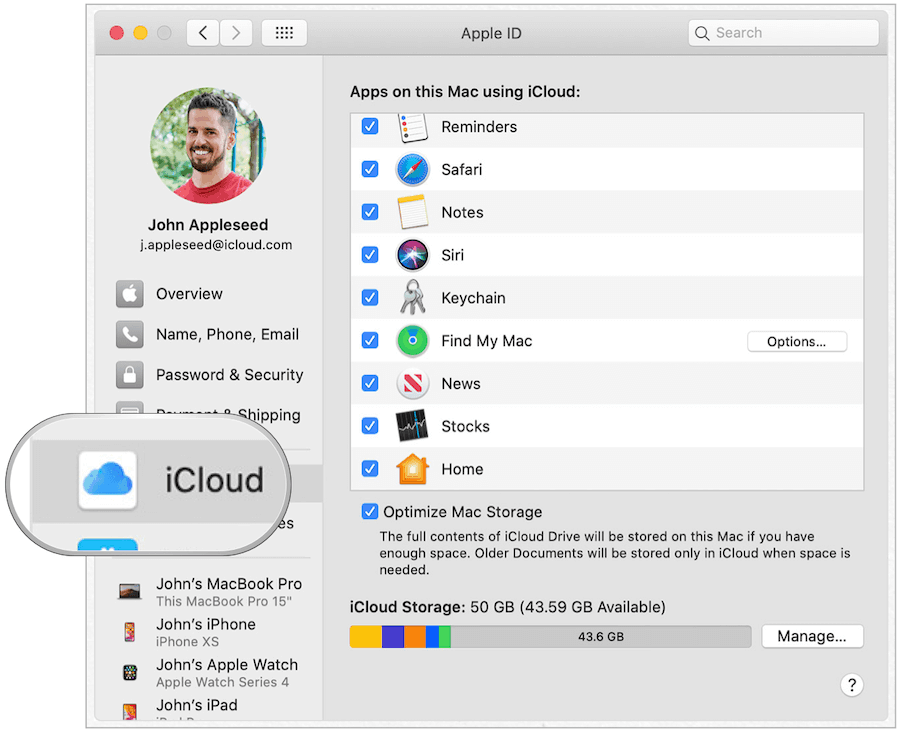 Kľúčenka Mac iCloud
