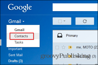 Pracovná plocha kontaktov v službe Gmail s hviezdičkami