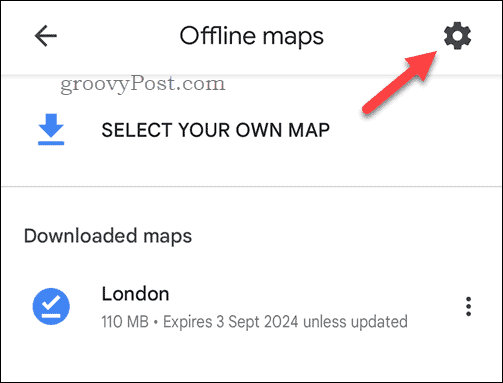 Nastavenia pre offline mapy Google Maps