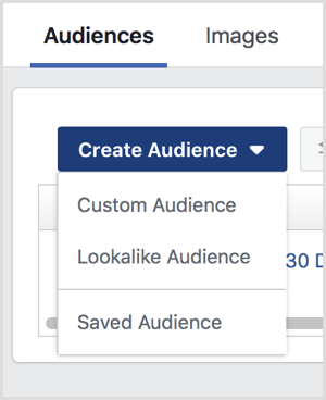 Vytvorte možnosti rozbaľovacej ponuky Publikum na stránke Publikum na Facebooku